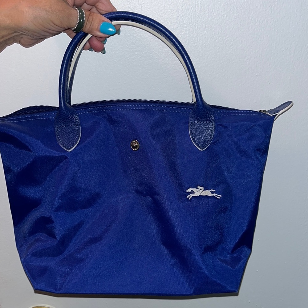 Blue Small Long Champ Tote
